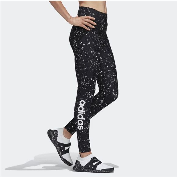 Brand New Adidas x HYKE Tokyo Black & White Marble Splattered Performance Leggin - Picture 1 of 9